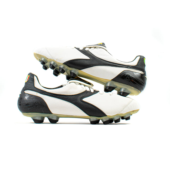 Diadora Brasil Axeler MDPUAX K White FG Classic Soccer Cleats