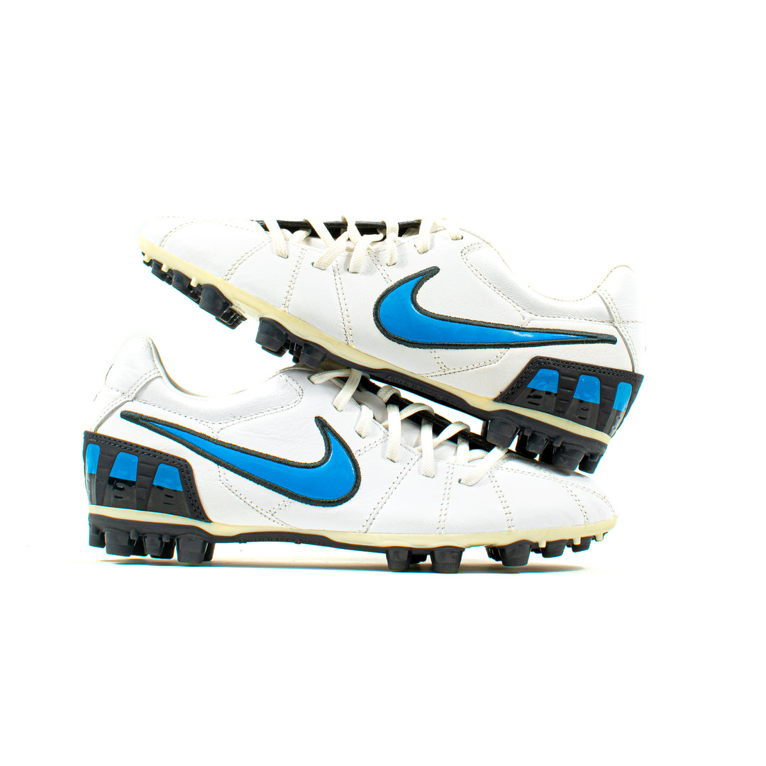 Nike Total 90 Shoot III White Blue AG Classic Soccer Cleats