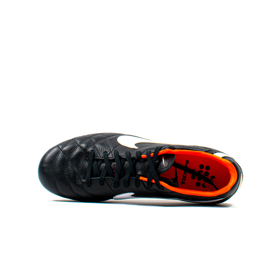 Nike tiempo orange and black best sale