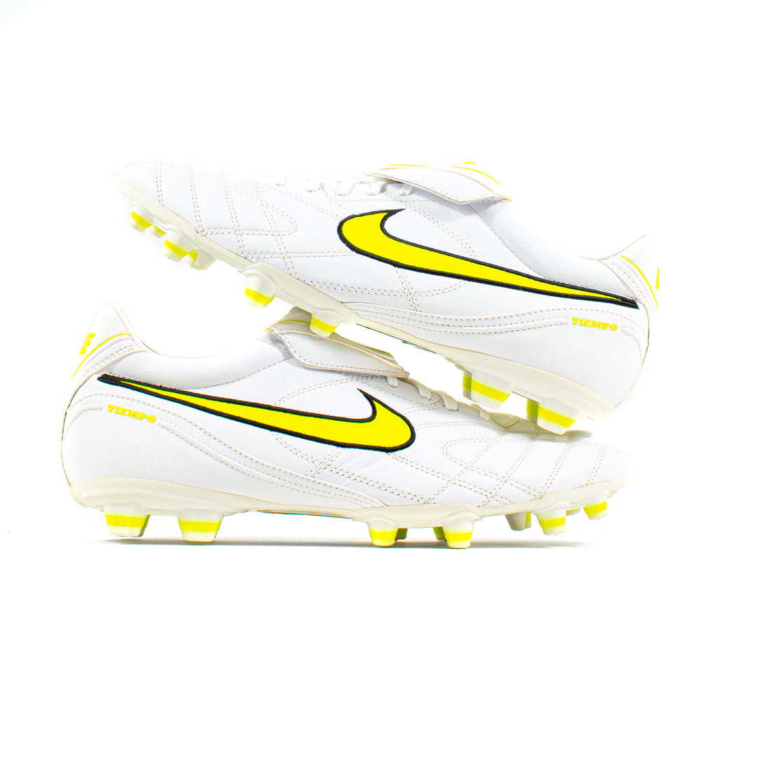 Nike Tiempo Mystic III White Volt FG Classic Soccer Cleats